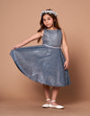 Load image into Gallery viewer, LA Merchandise LAZD817 Girls Metallic Glitter Short A-Line Dress with Beaded Waist