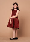 Load image into Gallery viewer, LA Merchandise LAZD817 Girls Metallic Glitter Short A-Line Dress with Beaded Waist