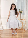 Load image into Gallery viewer, LA Merchandise LAZD817 Girls Metallic Glitter Short A-Line Dress with Beaded Waist