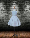 Load image into Gallery viewer, LA Merchandise LAZD817 Girls Metallic Glitter Short A-Line Dress with Beaded Waist