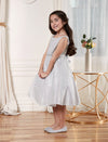 Load image into Gallery viewer, LA Merchandise LAZD817 Girls Metallic Glitter Short A-Line Dress with Beaded Waist