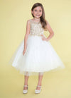 Load image into Gallery viewer, Girls Sleeveless Tulle Dress with Leaf Appliques by LA Merchandise D778-Girls Formal Dresses-ABC Fashion
