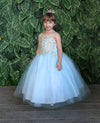 Load image into Gallery viewer, Girls Sleeveless Tulle Dress with Leaf Appliques by LA Merchandise D778-Girls Formal Dresses-ABC Fashion