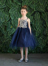 Load image into Gallery viewer, Girls Sleeveless Tulle Dress with Leaf Appliques by LA Merchandise D778-Girls Formal Dresses-ABC Fashion