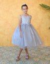 Load image into Gallery viewer, Girls Sleeveless Tulle Dress with Leaf Appliques by LA Merchandise D778-Girls Formal Dresses-ABC Fashion