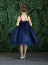 Load image into Gallery viewer, LA Merchandise LAZD778 Girls Beaded Leaf Applique Full-Length Tulle A-Line Dress