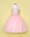 Load image into Gallery viewer, LA Merchandise LAZD778 Girls Beaded Leaf Applique Full-Length Tulle A-Line Dress