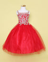Load image into Gallery viewer, LA Merchandise LAZD778 Girls Beaded Leaf Applique Full-Length Tulle A-Line Dress