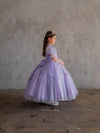 Load image into Gallery viewer, LA Merchandise LAZSCK309 Girls 3D Floral Sweetheart Gown with Removable Puff Sleeves
