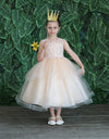 Load image into Gallery viewer, Girls Tea Length Tulle Dress with Embroidered Bodice by LA Merchandise D792-Girls Formal Dresses-ABC Fashion