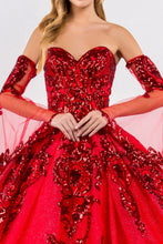 Load image into Gallery viewer, LA Merchandise LAS1914 Embellished Ball Gown With Detachable Sleeves