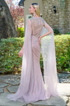 Load image into Gallery viewer, Wholesale Beaded Sequin Fitted Prom Dress with Cape Sleeves Floor-Length Dress by LAS3664 - - Long Prom Dress LAS