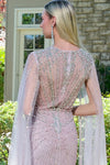Load image into Gallery viewer, Wholesale Beaded Sequin Fitted Prom Dress with Cape Sleeves Floor-Length Dress by LAS3664 - - Long Prom Dress LAS