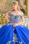 Load image into Gallery viewer, Wholesale Off-Shoulder Beaded Illusion Corset Lace Appliqué Glitter Tulle Ball Gown by LAS3672 - - Quinceanera Dress LAS