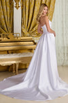 Load image into Gallery viewer, LAS3715 Wholesale Strapless Satin Wedding Dress with High Slit, Lace-Up Corset Back &amp; Sweep Train - - Wedding Dress LAS