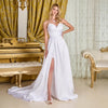 Load image into Gallery viewer, LAS3715 Wholesale Strapless Satin Wedding Dress with High Slit, Lace-Up Corset Back &amp; Sweep Train - - Wedding Dress LAS