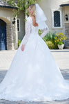 Load image into Gallery viewer, LAS3820 Wholesale Long Sleeve Lace Wedding Dress Ball Gown Sweetheart Corset Bodice Bridal Gown - - Wedding Dress LAS