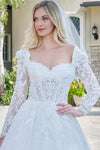 Load image into Gallery viewer, LAS3820 Wholesale Long Sleeve Lace Wedding Dress Ball Gown Sweetheart Corset Bodice Bridal Gown - - Wedding Dress LAS
