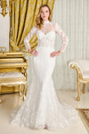 Load image into Gallery viewer, LAS3830 Wholesale Off-White Strapless Sweetheart Wedding Dress with Sheer Long Sleeve Bridal Gown