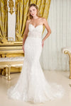 Load image into Gallery viewer, LAS3830 Wholesale Off-White Strapless Sweetheart Wedding Dress with Sheer Long Sleeve Bridal Gown