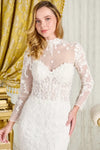 Load image into Gallery viewer, LAS3830 Wholesale Off-White Strapless Sweetheart Wedding Dress with Sheer Long Sleeve Bridal Gown