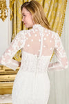 Load image into Gallery viewer, LAS3830 Wholesale Off-White Strapless Sweetheart Wedding Dress with Sheer Long Sleeve Bridal Gown