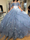 Load image into Gallery viewer, Wholesale Off-Shoulder Quinceanera Ball Gown with Beaded Floral Applique and Corset Bodice by LA283 - - Quinceanera Dress LA Merchandise