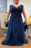 Load image into Gallery viewer, La Merchandise LA1799 Plus Size V-Neck Embroidered A-line Formal Gown - - LA Merchandise