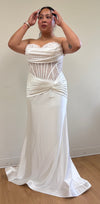Load image into Gallery viewer, Wholesale Elegant Satin Mermaid Wedding Dress Strapless Lace Corset Bridal Gown by LA2186 - - Prom Dress LA Merchandise