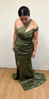 Load image into Gallery viewer, Wholesale Elegant One-Shoulder Satin Evening Gown with Side Slit Fitted Formal Dress by LA2199 - - Prom Dress LA Merchandise