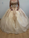 Load image into Gallery viewer, LA Merchandise LA230 Glitter Gold Beaded Quince Prom Gown - - Dresses LA Merchandise