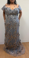 Load image into Gallery viewer, LA Merchandise LA8037 Floral Applique Off Shoulder Glitter Prom Gown - - Dress LA Merchandise
