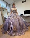 Load image into Gallery viewer, Wholesale Exquisite Quinceañera Ball Gown with Beaded Lace Appliqué and Corset Bodice by LA292