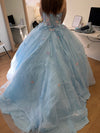 Load image into Gallery viewer, LA Merchandise LA246 Butterfly Applique Strapless Quince Ball Gown - - LA Merchandise