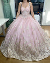 Load image into Gallery viewer, LA Merchandise LA256 Floral Blush Embroidered Corset Quince Gown - - LA Merchandise