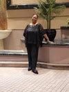 Load image into Gallery viewer, LA Merchandise LAV3443 Formal Pant Set W/ Sequin Cape Overlay - - Dress LAV