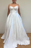 Load image into Gallery viewer, Wholesale Strapless Satin A-line Gown with Corset Bodice &amp; Lace-Up Back Formal Dress by LAA5080 - - Long Formal Dresses LAA