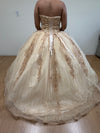 Load image into Gallery viewer, LA Merchandise LA230 Glitter Gold Beaded Quince Prom Gown - - Dresses LA Merchandise