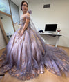 Load image into Gallery viewer, Wholesale Exquisite Quinceañera Ball Gown with Beaded Lace Appliqué and Corset Bodice by LA292