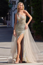 Load image into Gallery viewer, LA Merchandise LARJ869 One Shoulder Overlay Skirt Prom Evening Gown