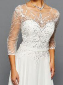 LA Merchandise LADK304B Sheer Bodice Wedding Dress