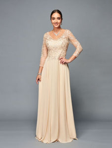 LA Merchandise LADK307 Embroidered Bodice Mother of The Bride Dress