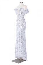 Load image into Gallery viewer, White Full Sequined Long Gown - LAEL2724 - - Dress LA Merchandise
