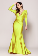 Load image into Gallery viewer, La Merchandise LAA381 Long Sleeve Bodycon Stretchy Mermaid MOB Gown - Antique Yellow - LA Merchandise