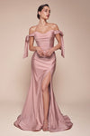 Load image into Gallery viewer, LA Merchandise LAR943 Off Shoulder Tie Straps Evening Gown - DUSTY ROSE - Dress LA Merchandise