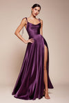 Load image into Gallery viewer, LA Merchandise LARBD104 Spaghetti Straps Cowl Neck Bridesmaids Dress - EGGPLANT - Dress LA Merchandise