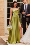 Load image into Gallery viewer, LA Merchandise LARBD104 Spaghetti Straps Cowl Neck Bridesmaids Dress - GREENERY - Dress LA Merchandise