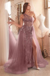 Load image into Gallery viewer, LA Merchandise LARJ869 One Shoulder Overlay Skirt Prom Evening Gown - DUSTY MAUVE - Dress LA Merchandise