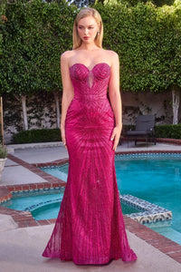 Wholesale Sweetheart Strapless Glitter Gown with Beaded Corset Bodice By LARJ871
