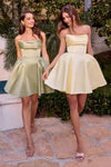 Load image into Gallery viewer, Wholesale Satin Strapless Mini Dress Elegant A-Line Cocktail &amp; Party Dress By LARKV1133